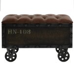 Vidaxl banc de rangement avec roulettes 80, 5 cm bois de sapin massif