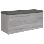 Vidaxl banc de rangement sonoma gris 102x42x45 cm bois d'ing�nierie