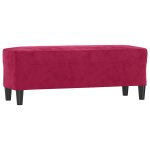 Vidaxl banc rouge bordeaux 100x35x41 cm velours