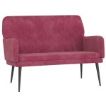 Vidaxl banc rouge bordeaux 108x79x79 cm velours Vidaxl banc rouge bordeaux 108x79x79 cm velours
