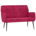 Vidaxl banc rouge bordeaux 108x79x79 cm velours