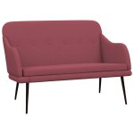 Vidaxl banc rouge bordeaux 110x76x80 cm tissu