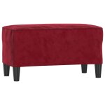 Vidaxl banc rouge bordeaux 70x35x41 cm velours