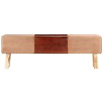 Vidaxl banc saut de cheval 160 cm marron cuir v�ritable et bois acacia