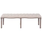 Vidaxl banc tissu bois massif 150x39, 8x48 cm blanc crème Vidaxl banc tissu bois massif 150x39, 8x48 cm blanc crème