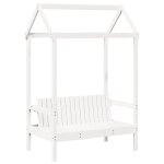 Vidaxl banc avec toit blanc 117, 5x70x176, 5 cm bois de pin massif