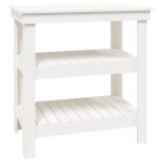 Vidaxl banc de travail blanc 78, 5x50x80 cm bois de pin massif