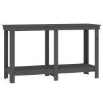 Vidaxl banc de travail gris 140x50x80 cm bois de pin massif