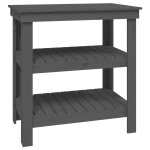 Vidaxl banc de travail gris 78, 5x50x80 cm bois de pin massif