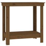 Vidaxl banc de travail marron miel 80x50x80 cm bois de pin massif