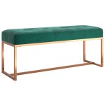Vidaxl banc vert fonc 110x36x45 cm velours