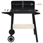 Vidaxl barbecue au charbon de bois avec roulettes