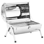 Vidaxl barbecue au charbon portable acier inoxydable grilles doubles Vidaxl barbecue au charbon portable acier inoxydable grilles doubles