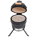 Vidaxl barbecue  fumoir kamado 2 - en - 1 cramique 56 cm noir