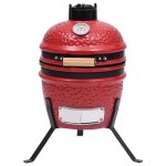 Vidaxl barbecue � fumoir kamado 2 - en - 1 c�ramique 56 cm rouge