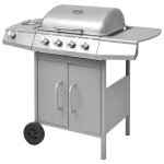 Vidaxl barbecue � gaz 4 + 1 zone de cuisson argent�