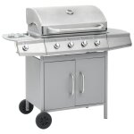 Vidaxl barbecue  gaz 4 + 1 zones de cuisson argent inox