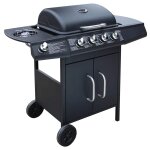 Vidaxl barbecue � gaz 4 + 1 zone de cuisson noir