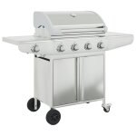 Vidaxl barbecue  gaz avec 5 brleurs argent acier inoxydable
