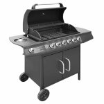 Vidaxl barbecue � gaz 6 + 1 zone de cuisson noir