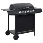 Vidaxl barbecue au gaz avec 6 zones de cuisson acier noir