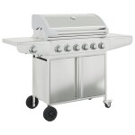 Vidaxl barbecue � gaz avec 7 br�leurs argent acier inoxydable