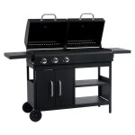 Vidaxl barbecue gril combo � gaz et au charbon avec 3 br�leurs