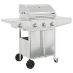 Vidaxl barbecue gril  gaz avec 4 brleurs argent acier inoxydable