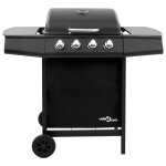 Vidaxl barbecue gril  gaz avec 4 brleurs noir
