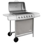 Vidaxl barbecue gril � gaz avec 6 br�leurs argent�