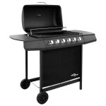 Vidaxl barbecue gril � gaz avec 6 br�leurs noir