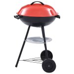 Vidaxl barbecue portable xxl au charbon avec roues 44 cm