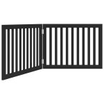 Vidaxl barrire pour chien pliable 2 panneaux noir bois de peuplier