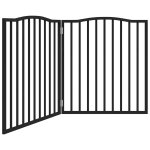 Vidaxl barrière pour chien pliable 2 panneaux noir bois de peuplier Vidaxl barrière pour chien pliable 2 panneaux noir bois de peuplier