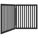 Vidaxl barrière pour chien pliable 2 panneaux noir bois de peuplier Vidaxl barrière pour chien pliable 2 panneaux noir bois de peuplier
