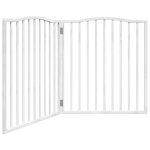Vidaxl barrière pour chiens et porte 4 panneaux blanc bois de peuplier Vidaxl barrière pour chiens et porte 4 panneaux blanc bois de peuplier