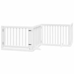 Vidaxl barrire pour chiens et porte 4 panneaux blanc bois de peuplier