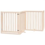 Vidaxl barrière pour chiens avec porte 4 panneaux bois de peuplier Vidaxl barrière pour chiens avec porte 4 panneaux bois de peuplier