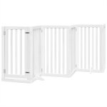 Vidaxl barrière pour chiens et porte 6 panneaux blanc bois de peuplier Vidaxl barrière pour chiens et porte 6 panneaux blanc bois de peuplier