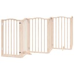 Vidaxl barrière pour chien avec porte pliable 6 panneaux 300 cm bois de peuplier Vidaxl barrière pour chien avec porte pliable 6 panneaux 300 cm bois de peuplier