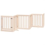 Vidaxl barrire pour chiens avec porte 6 panneaux bois de peuplier