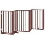 Vidaxl barrire pour chiens avec porte 6 panneaux bois de peuplier
