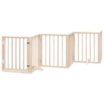 Vidaxl barrire pour chiens avec porte 6 panneaux bois de peuplier