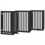 Vidaxl barrière pour chiens et porte 6 panneaux noir bois de peuplier Vidaxl barrière pour chiens et porte 6 panneaux noir bois de peuplier
