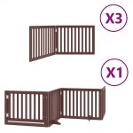 Vidaxl barri�re pour chien porte pliable 10 panneaux bois de peuplier