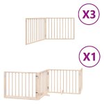 Vidaxl barrière pour chien porte pliable 10 panneaux bois de peuplier Vidaxl barrière pour chien porte pliable 10 panneaux bois de peuplier