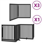 Vidaxl barri�re pour chien porte pliable 10panneaux noir bois peuplier