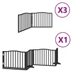 Vidaxl barri�re pour chien porte pliable 10panneaux noir bois peuplier