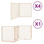 Vidaxl barri�re pour chien porte pliable 12 panneaux bois de peuplier