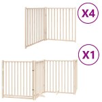 Vidaxl barri�re pour chien porte pliable 12 panneaux bois de peuplier